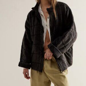 Free People Dolman Quilted Knit Jacket | Black | Medium